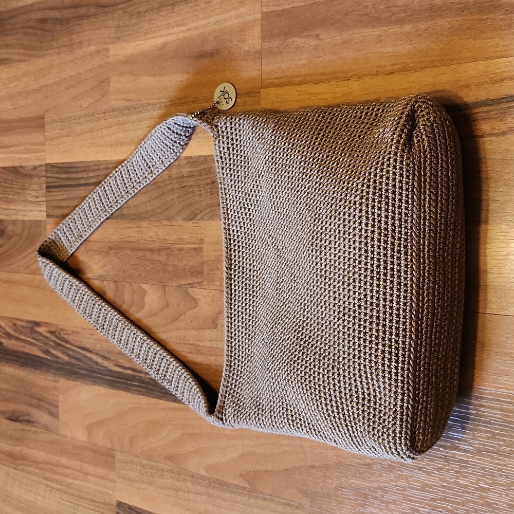 The Sak Taupe Brown Woven Crochet Shoulder Bag - Picture 2 of 15